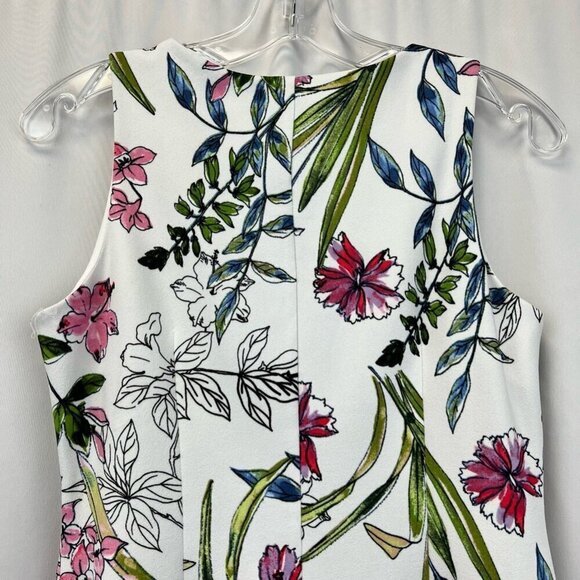 Signature Womens A Line Dress Multicolor Floral Stretch Knit Petites S Petite - Picture 6 of 10